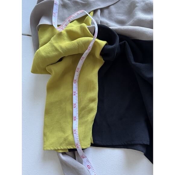 bcbg maxazria dress/tunic top sample flowy chartruse, beige white M - Picture 5 of 7